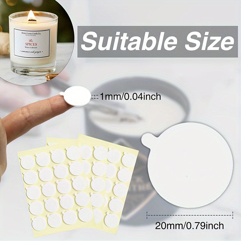 Double Sided Candle Wick Labels Round Adhesive Tags