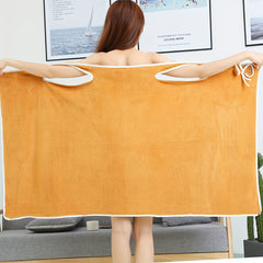 Bowknot Coral Velvet Bath Skirt for Adults Quick Drying Bathrobe