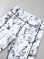 Women's Printed Yoga Sports Leggings With Side Pockets High Waist Tummy Control