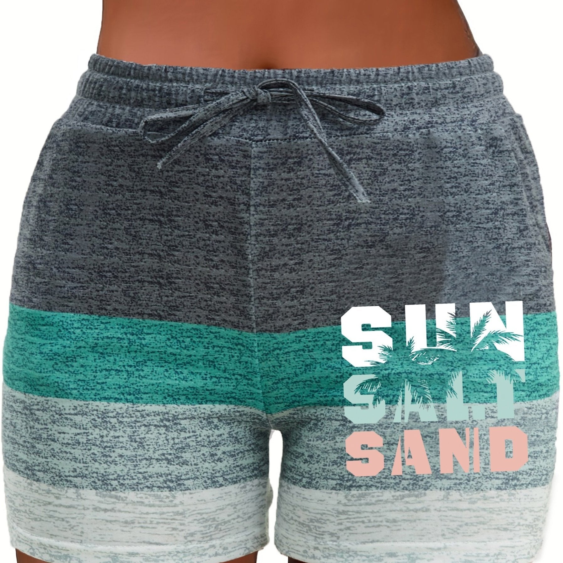 Striped Drawstring Shorts for Women