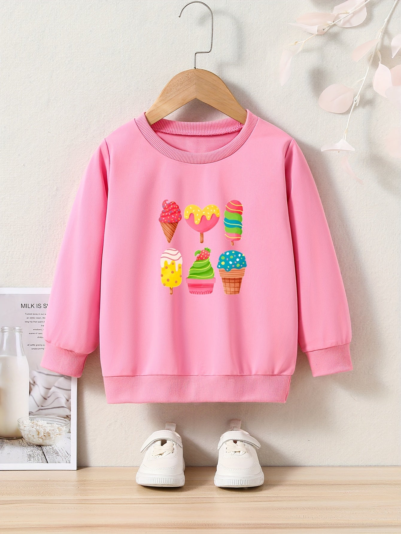 OERYUI Cartoon Ice Cream Cake Sweatshirt for Kids