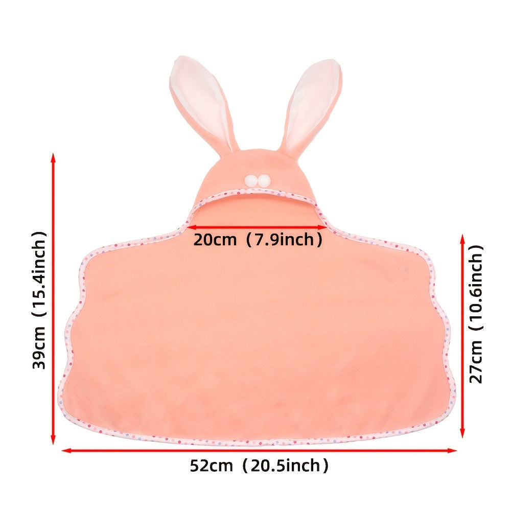 Pink Bunny Ear Doll Blanket Plush Bedding 30x35 with Star Moon Rainbow Designs