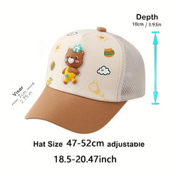 Cartoon Adjustable Sun Protection Baseball Cap for Kids