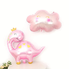 Crown Dinosaur Foil Balloon for Birthday Party Decoration