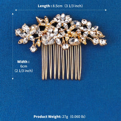 Boho Style Bridal Hair Comb Crystal Flower Hair Comb