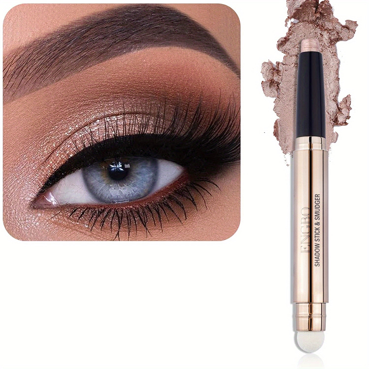 Long Lasting Matte & Shimmer Eyeshadow Pencil With Sponge Head