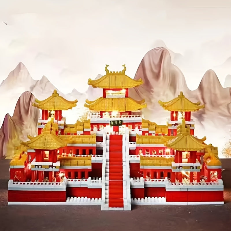 Square Palace Building Block Set Chinese Style Model Toy Collection