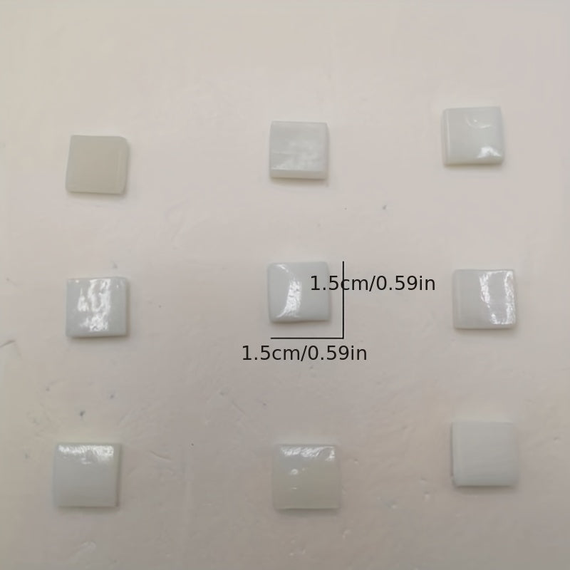 60pcs Ivory Hot Melt Glass Mosaic DIY Material for Children's Puzzle Making