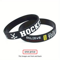 Hockey Win Victory Believe Silicone Bracelets Sports Rubber Wristband