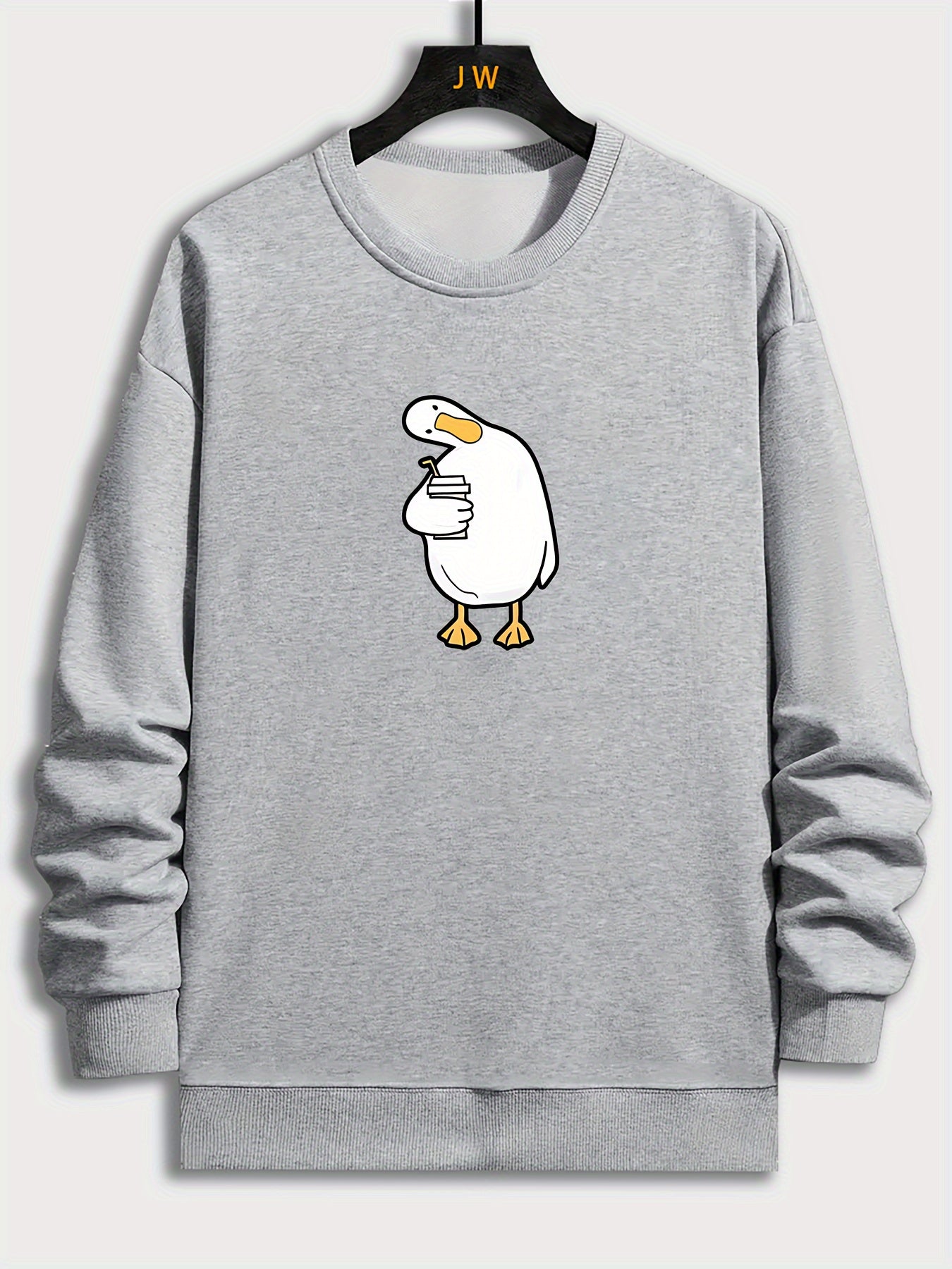 Duck Print Men's Comfy Sweatshirt Long Sleeve Top
