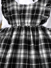 Toddler Girls Plaid Long Sleeve Dress Baby Kids Clothes