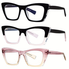 Men's Cat Eye Anti Light Glasses Durable Metal Spring Hinged Glasses