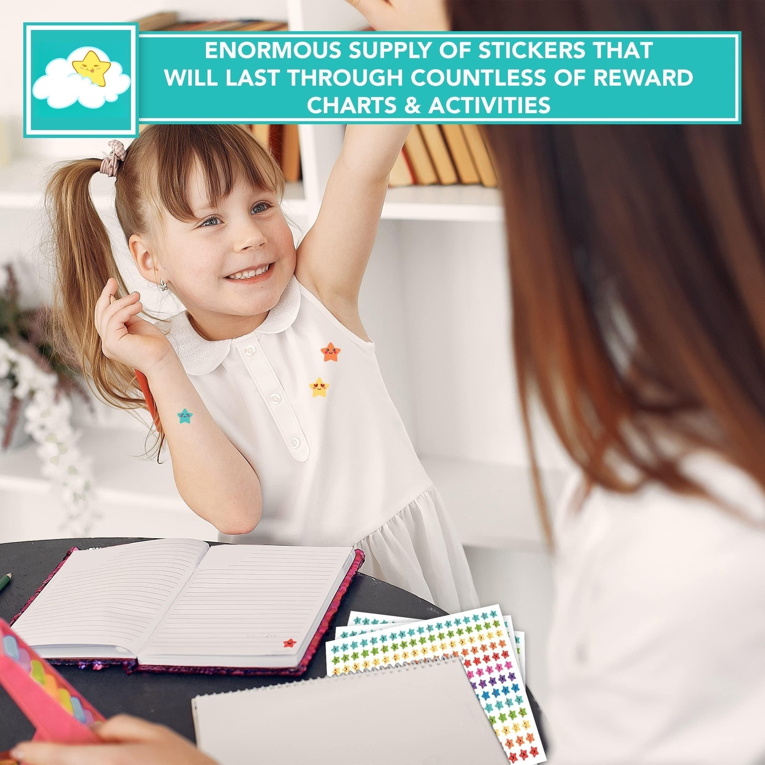 1170pcs Star Stickers Happy Smile Face Stars Students Reward Chart