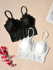 2pcs Wireless Lace Bras Comfy & Breathable Women's Lingerie