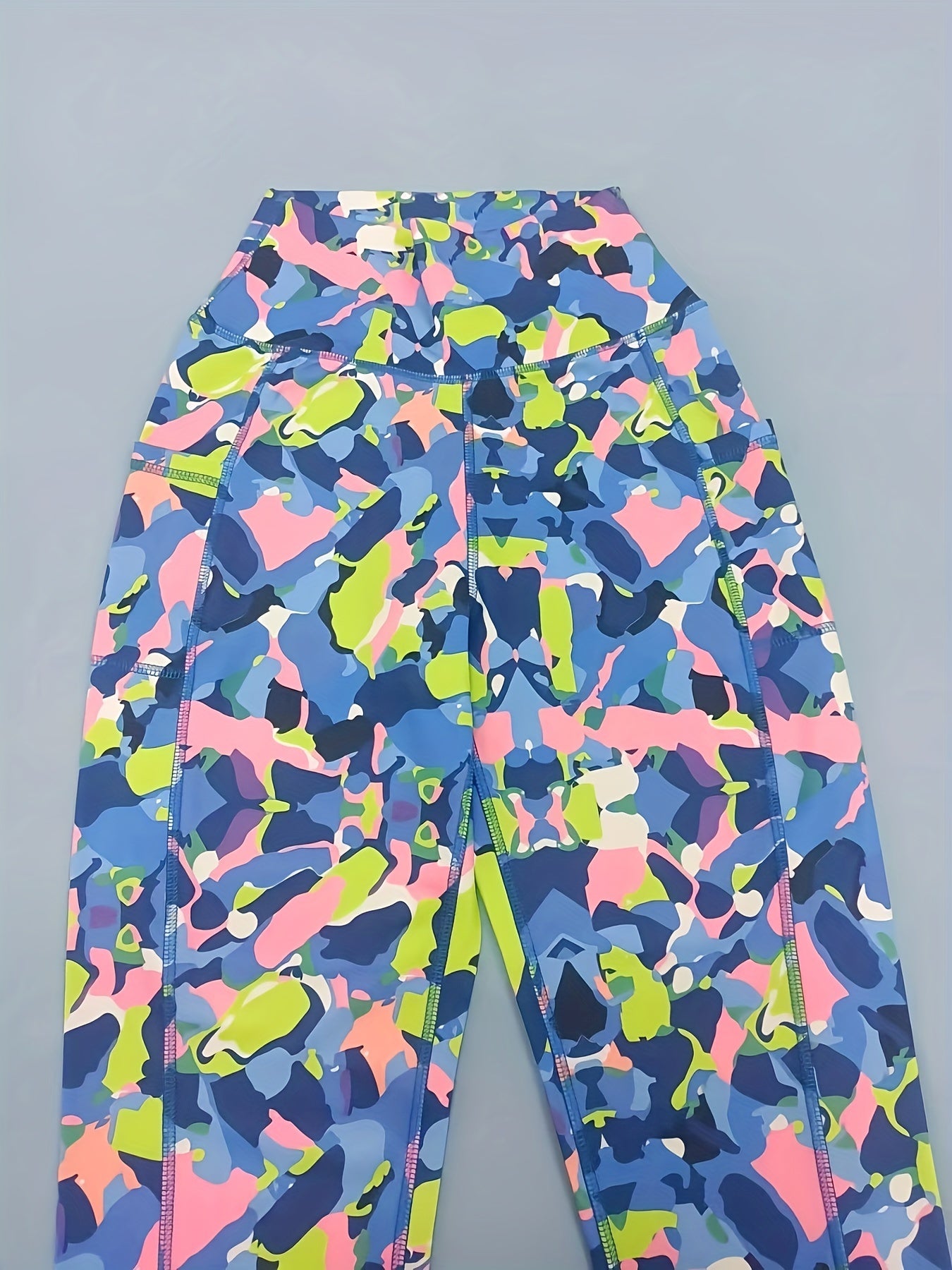 Colorful Tummy Control Fitness Pants With Pocket High Waist Sports Leggings