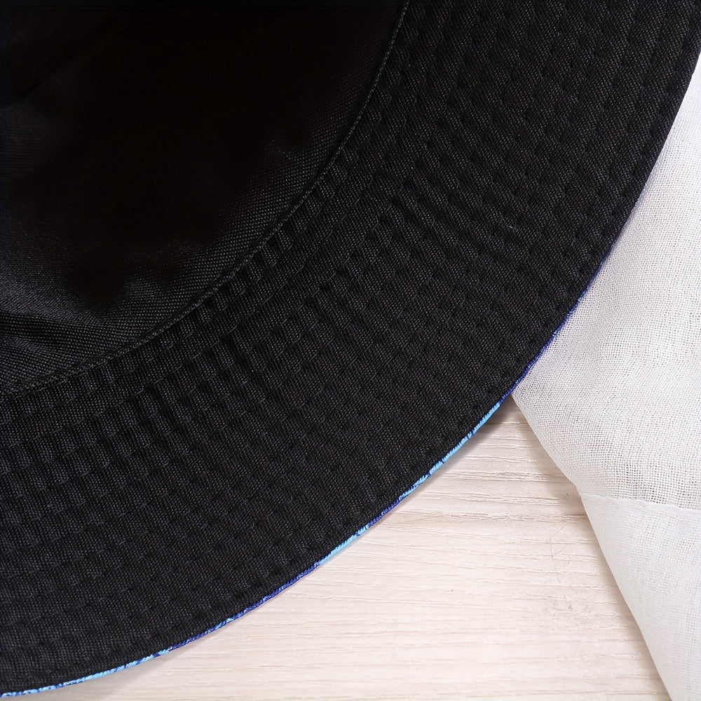 Double Sided Fan Print Bucket Hat for Men Women