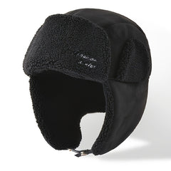 Winter Lamb Fleece Trapper Hat Skiing Windproof Warm Hat