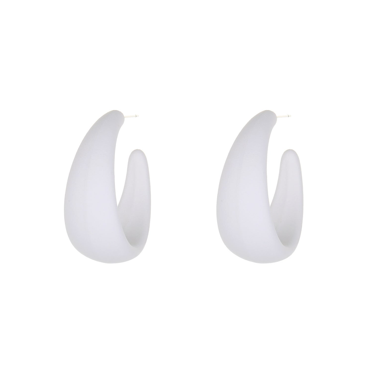 C Shape Bright Hoop Earrings Resin Jewelry Gift