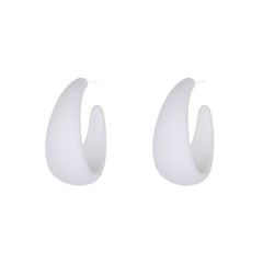 C Shape Bright Hoop Earrings Resin Jewelry Gift