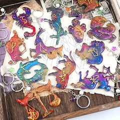 Zodiac Resin Molds 12 Constellation Animals Keychain Silicone Mold DIY Jewel