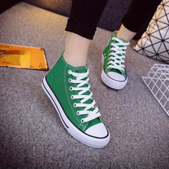 Women's High Top Canvas Sneakers Lace Up Walking Shoes