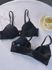 2pcs Lace Push Up Bras Front Buckle Women's Lingerie