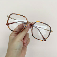 Square Anti Light Glasses For Women Men Students Large Myopia Spectacles Frame