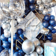 85pcs Pearl Navy Balloons in Various Sizes for Birthday Decoration