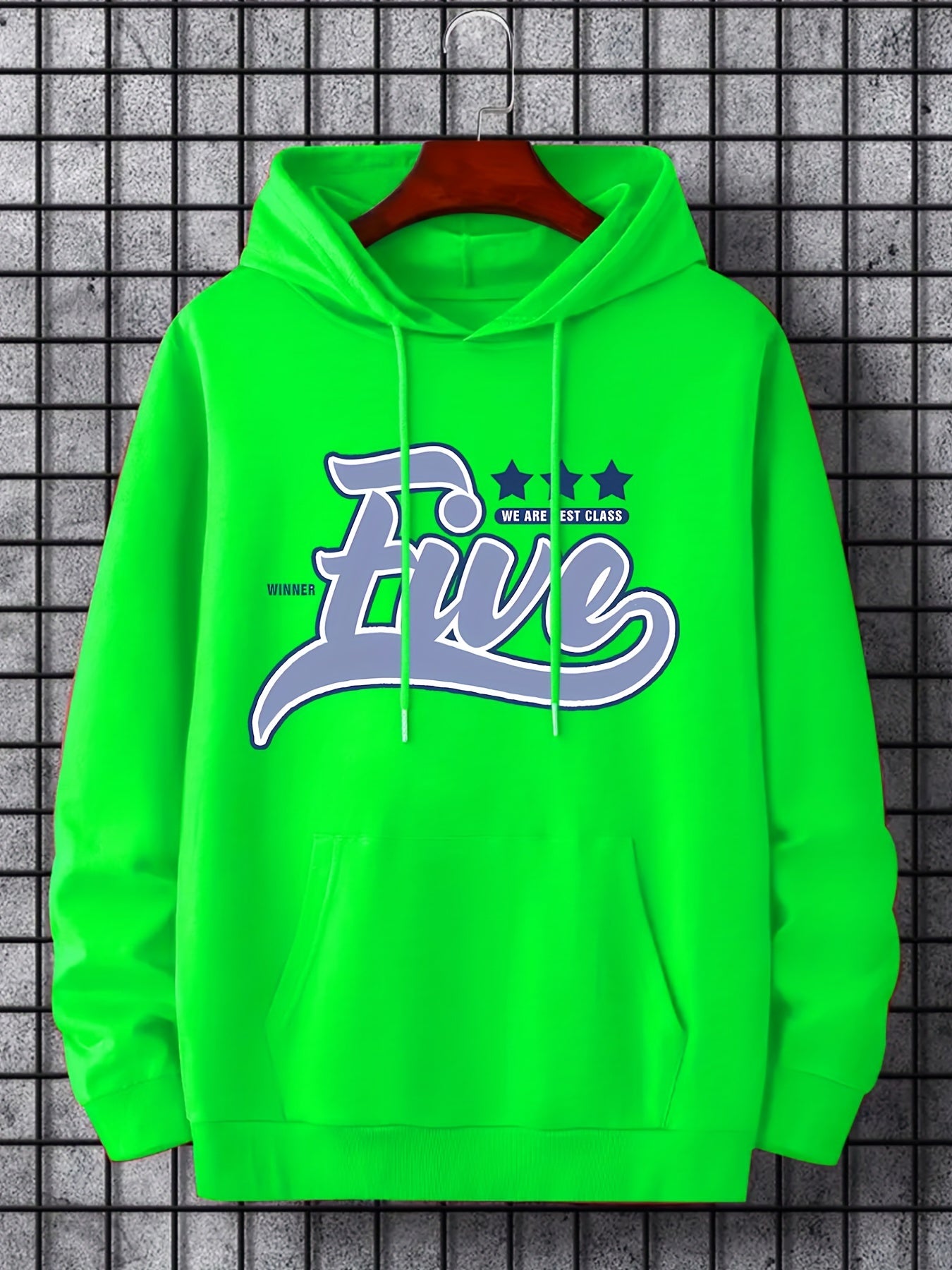 Men's Five-Print Hoodie Casual Stretch Hooded Sweatshirt