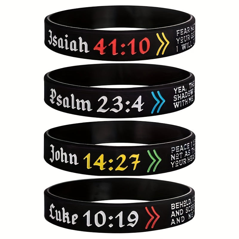 Christian Bible Silicone Bracelet with Uplifting Quote