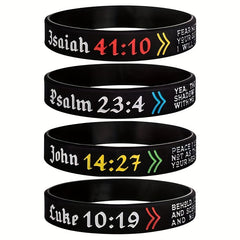 Christian Bible Silicone Bracelet with Uplifting Quote