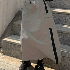 High Waist Cargo Skirt Drawstring Slim Fit Women's Clothing