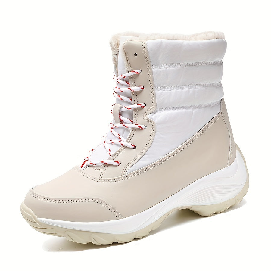 Women's Winter Snow Boots Waterproof Faux Fur Lined Thermal Mid Calf Booties