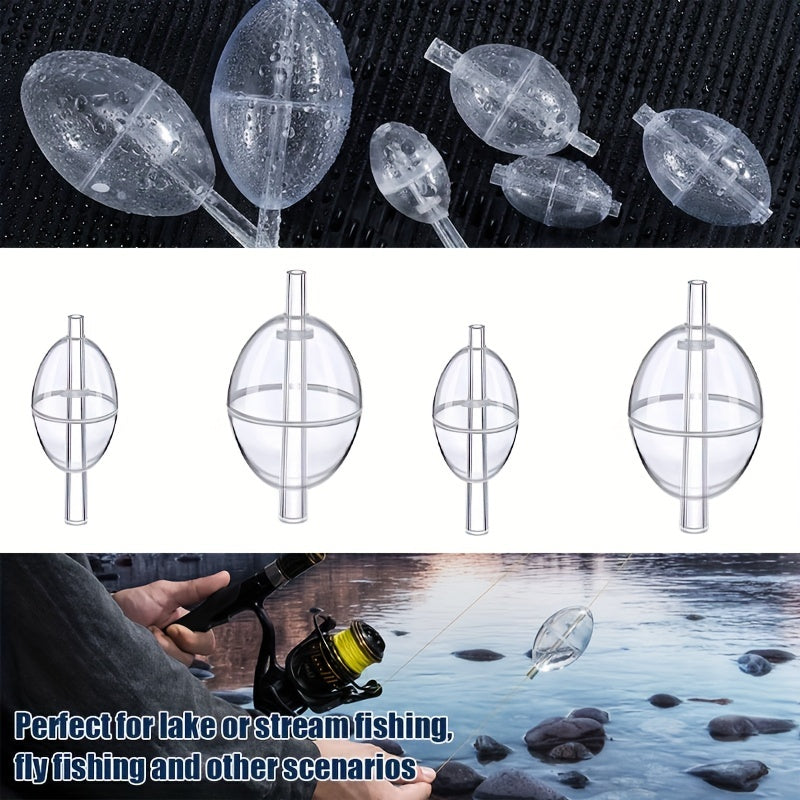 10pcs Fishing Slip Cast Spin Floats Fly Fishing Floats Clear Bobbers