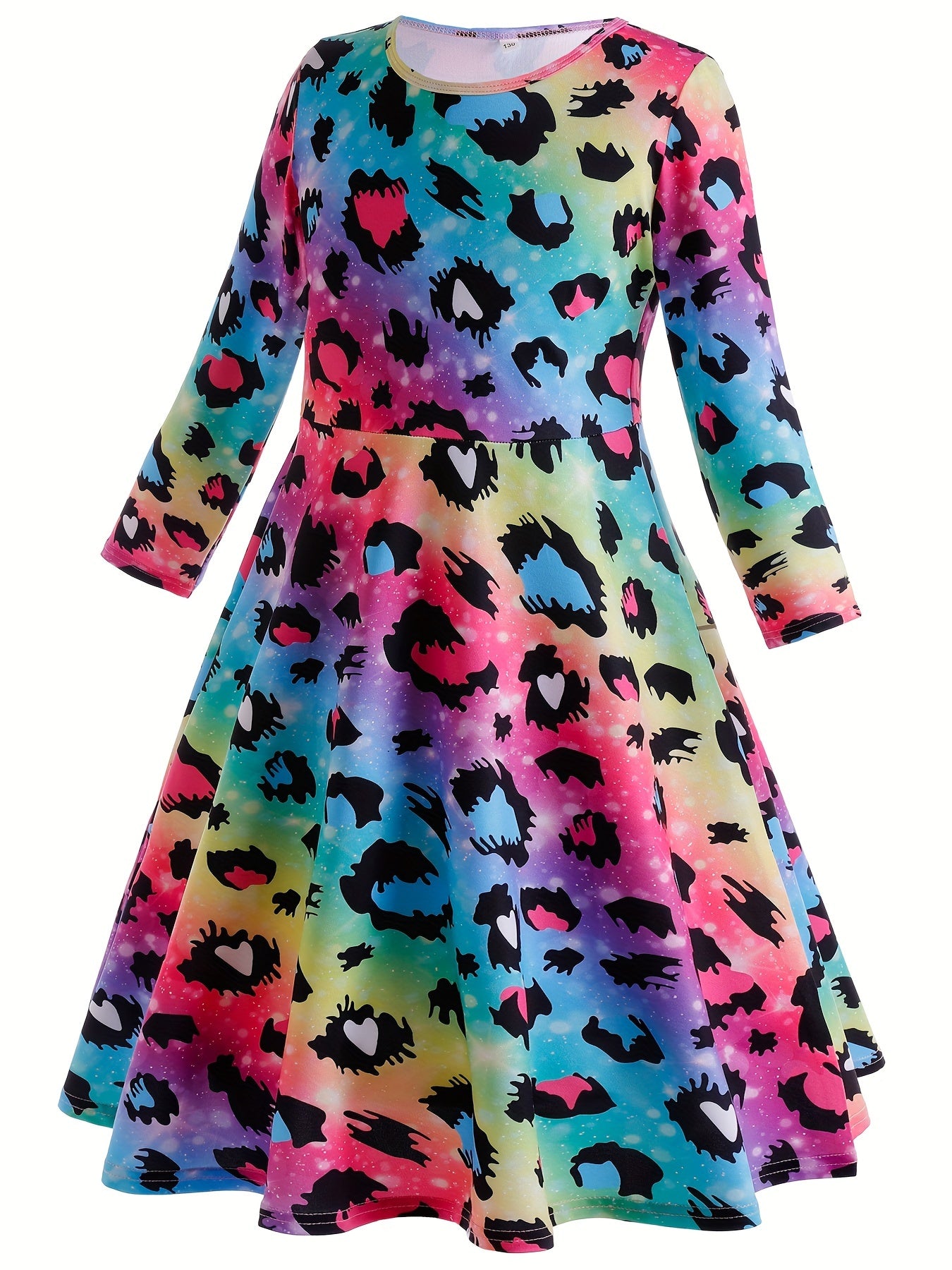 Leopard Print Long Sleeve Dress for Party
