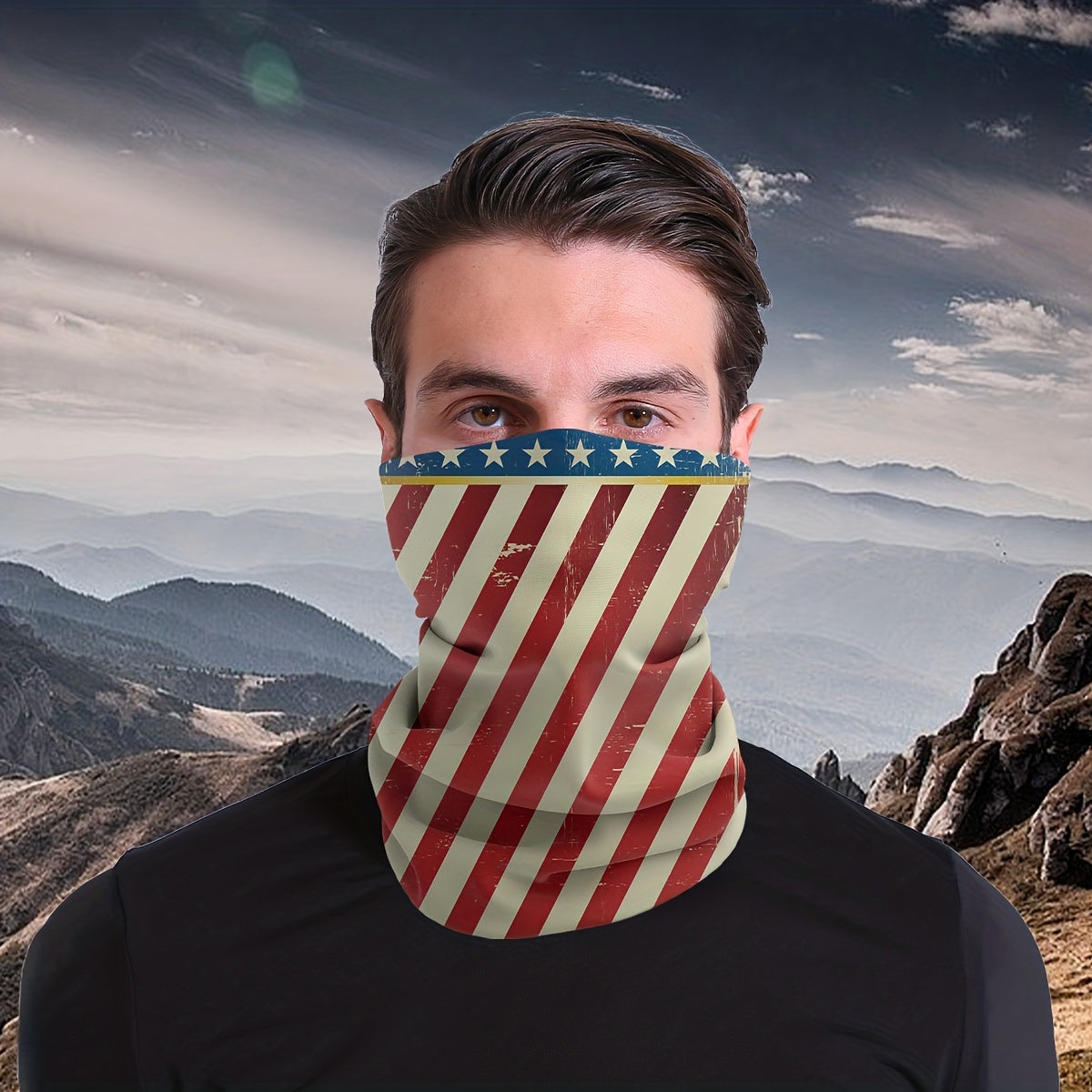 Vintage Line Bandana Outdoor Sports Scarf UV Protection Face Mask