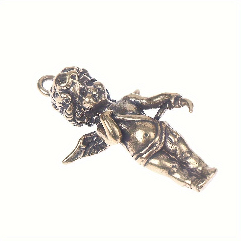 Brass Angel Wings Pendants Necklaces Key Chains DIY Accessories