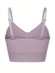 Ruched Scallop Trim Seamless Bralette