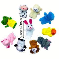 10pcs Mini Animal Finger Puppets Set - Soft Plush Toys for Storytime & Party