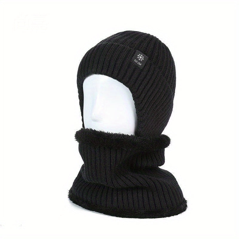Men's Winter Knitted Beanie Hat for Elderly, Ear Protection