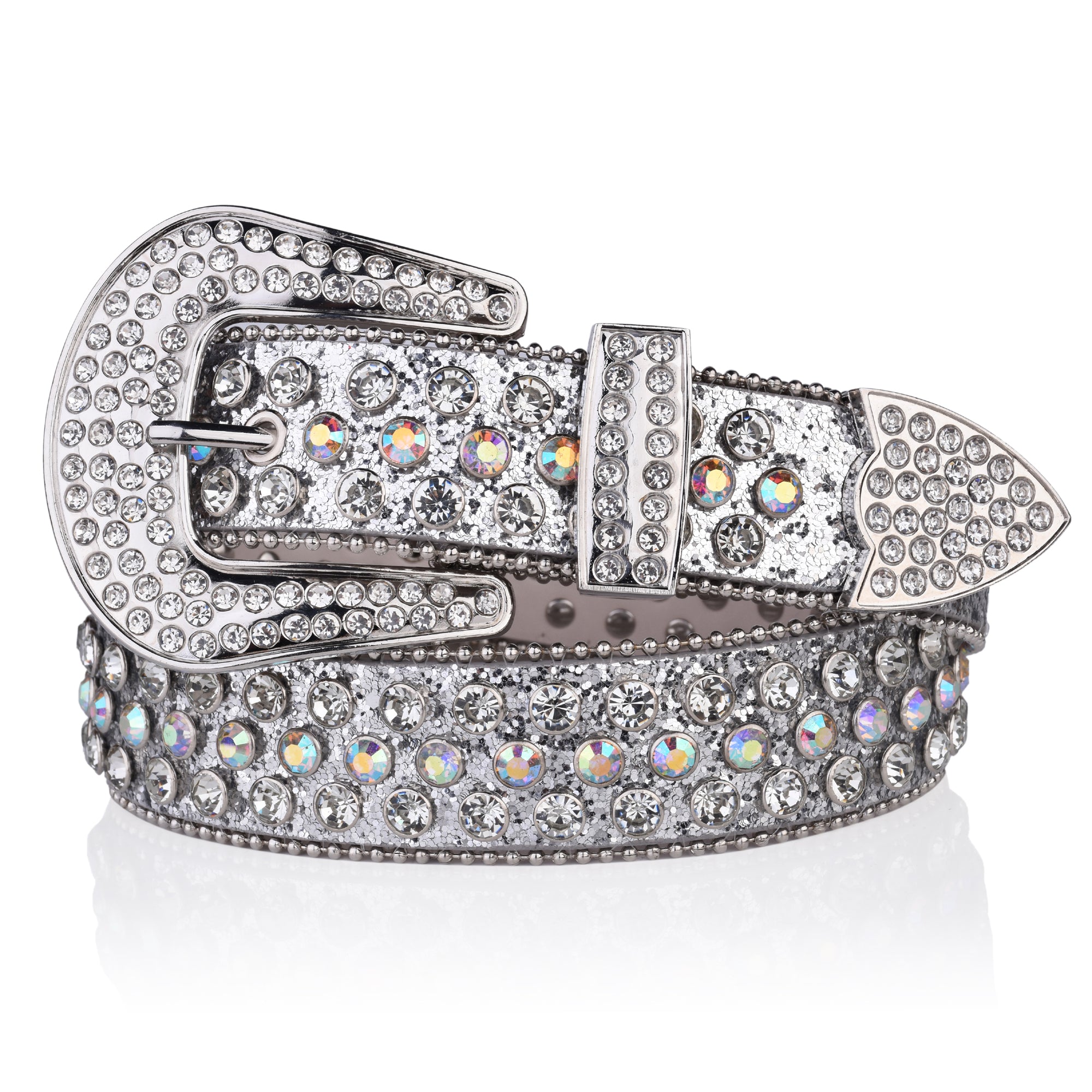 Studded Rhinestone Women Belt Pu Leather Wedding Party Couple Valentines