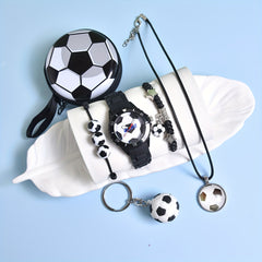 Boys Football Quartz Watch Set 6pcs