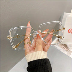 Oversized Butterfly Eyewear Women's Metal Frame Glasses