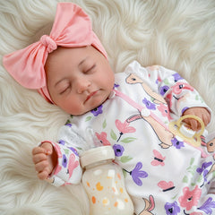20 Inch Reborn Youngsters Doll Soft Vinyl Lifelike Doll with Pink Onesie