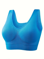 4 Pack Plus Size Sports Bra Set Women's Plus Solid Comfort Yoga B
