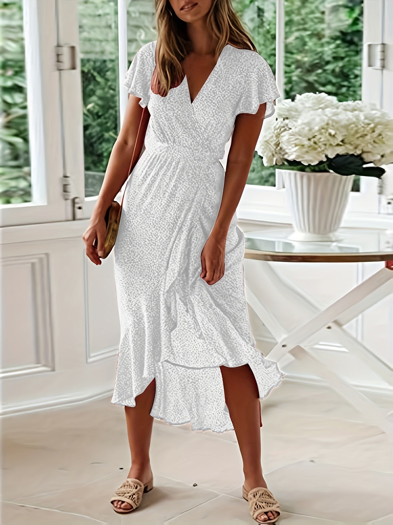 Boho Floral Wrap Maxi Dress Split Beach Party