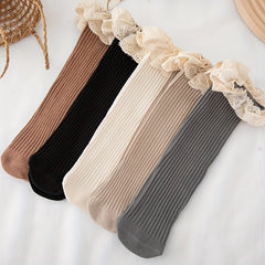 5pairs Lace Ruffled Princess Socks for Baby Girls