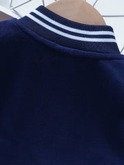 Boys Casual Baseball Jacket With M Patch for Autumn & Spring