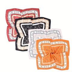 Vintage Chain Print Bandana Silk Square Scarf Shawl Neckerchief