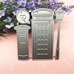 Metal Carbon Steel Cartoon Telephone Booth Greeting Card Embossing Die